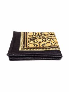 Versace Kids serviette en coton à imprimé baroque - Noir