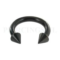 Circulair barbell zwart 2 mm spike