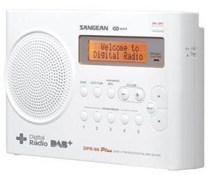 Sangean DPR-69+ Transistorradio DAB+, VHF (FM) Acculaadfunctie Wit