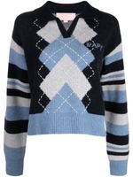 BAPY BY *A BATHING APE® pull en laine à logo intarsia - Bleu - thumbnail