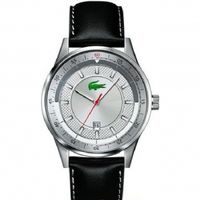 Lacoste horlogeband 2010405 / 2010406 / LC-21-1-14-2228 Leder Zwart 22mm + zwart stiksel
