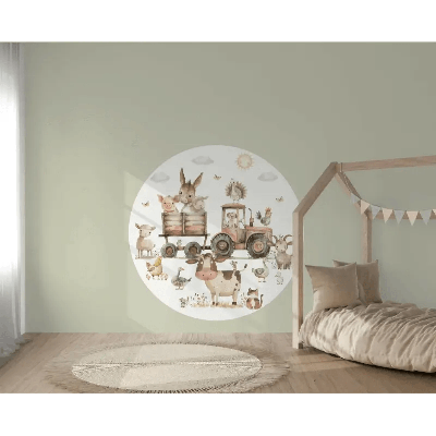 Designed4Kids muurcircel Boerderij dieren-forex plaat / Ø 125 cm