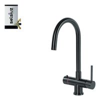 Selsiuz Inox kokend water kraan met titanium combi extra boiler en C-uitloopkraan gunmetal