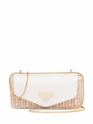 Prada mini sac à plaque logo - Blanc