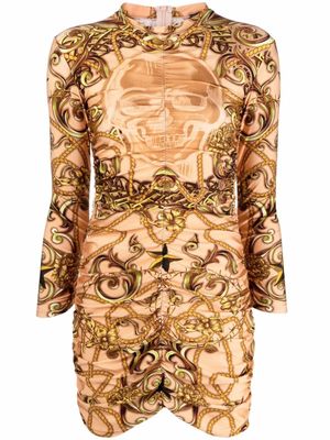 Philipp Plein robe à imprimé baroque - Tons neutres