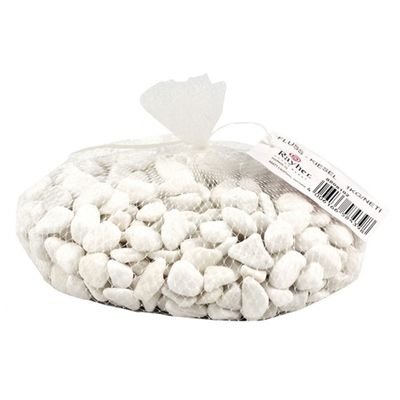 8x zakjes witte kiezelsteentjes 1x kilo