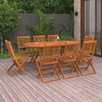 9-delige Tuinset 180x90x75 cm massief acaciahout
