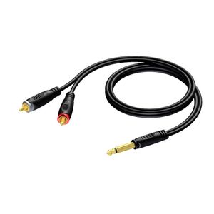 Procab REF715/3 Professionele verloopkabel 1x Mono jack naar 2x RCA 3m