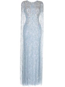 Jenny Packham robe-cape Atlantis à sequins - Bleu