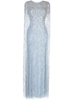 Jenny Packham robe-cape Atlantis à sequins - Bleu