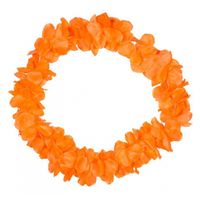 Set van 12x stuks hawaii bloemen slingers neon oranje