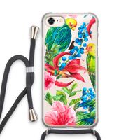 Papegaaien: iPhone 8 Transparant Hoesje met koord