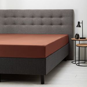 Hoeslaken verkoelend Katoen - Cognac - 160x200 cm - Bruin - Fresh and Co - Dekbed-Discounter.nl