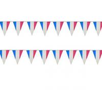 Vlaggenlijn - Frankrijk - blauw/wit/rood - kunststof - 10 meter - Landen Feestversiering