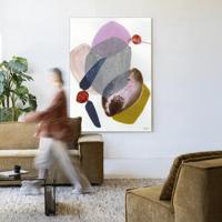 Urban Cotton Wandkleed 'Wings' 110 x 145cm in Frame - black