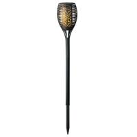 Horror decoratie solar LED vlam tuinfakkel zwart 61 cm