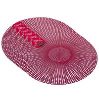 Set van 6x stuks ronde kunststof dinner placemats rood met diameter 40 cm - Placemats - thumbnail