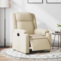 Fauteuil verstelbaar elektrisch stof crèmekleurig