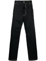 Prada pantalon droit à coutures contrastantes - Noir