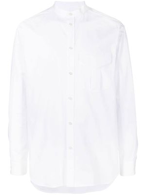 Jil Sander chemise en coton à col montant - Blanc