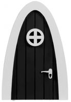 A Little Lovely Company monsterdeur junior 15 cm hout zwart/wit - thumbnail