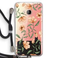 Peachy flowers: HTC U Play Transparant Hoesje met koord