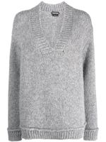 TOM FORD pull en maille épaisse à col v - Gris