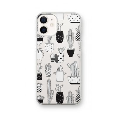 Cactusmotief: iPhone 12 Transparant Hoesje