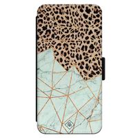 iPhone 14 Pro Max flipcase - Luipaard marmer mint