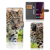 Samsung Galaxy Note20 Ultra | Telefoonhoesje | Met pasjeshouder | Baby Luipaard