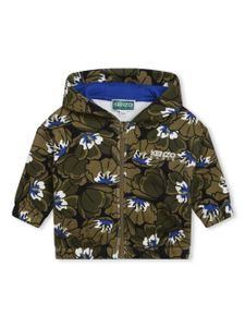 Kenzo Kids veste fleurie à capuche en coton - Vert