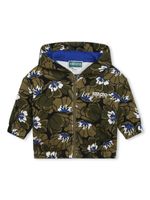 Kenzo Kids veste fleurie à capuche en coton - Vert