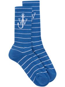 JW Anderson chaussettes Anchor à rayures - Bleu