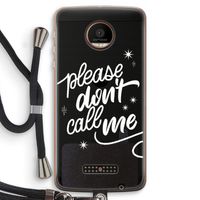 Don't call: Motorola Moto Z Force Transparant Hoesje met koord