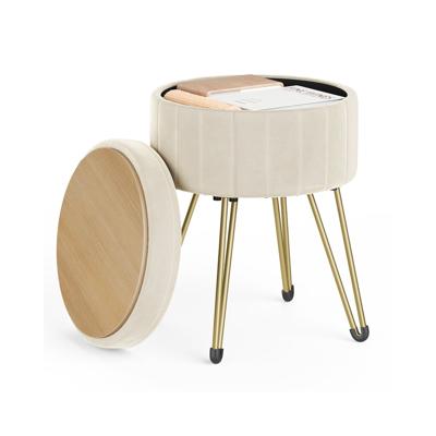 Fluwelen kruk met opbergruimte voor veelzijdig gebruik