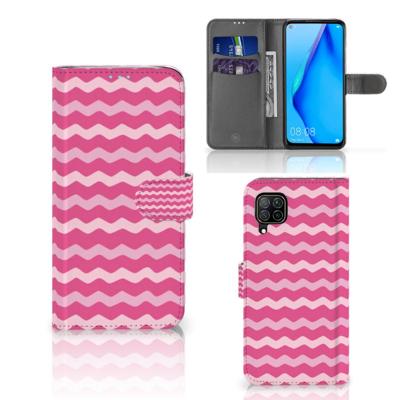 Huawei P40 Lite | Telefoon Hoesje | Waves Pink | Portemonnee hoesje