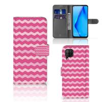 Huawei P40 Lite | Telefoon Hoesje | Waves Pink | Portemonnee hoesje
