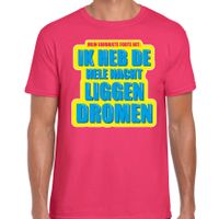 Foute party Hele nacht liggen dromen verkleed t-shirt roze heren - Foute party hits outfit/ kleding - thumbnail