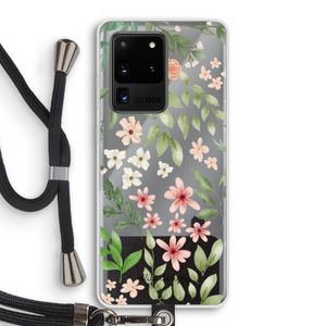 Botanical sweet flower heaven: Samsung Galaxy S20 Ultra Transparant Hoesje met koord