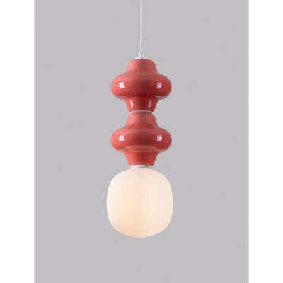Lyora HanglampClio M rood keramiek met wit glas - 9009111