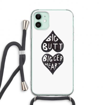 Big butt bigger heart: iPhone 11 Transparant Hoesje met koord