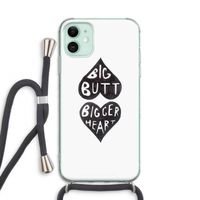 Big butt bigger heart: iPhone 11 Transparant Hoesje met koord Big butt bigger heart: iPhone 11 Transparant Hoesje met koord