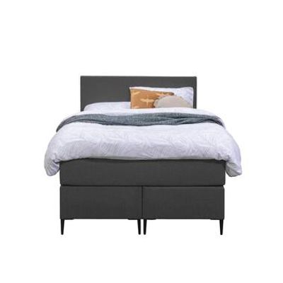 Boxspring Liv egaal - antraciet - 120x200 cm - slanke poot - Leen Bakker