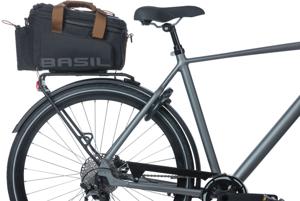 Basil Miles XL bagagedragertas, zwart, polyester, waterdicht, 9-36L