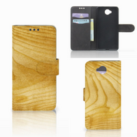 Microsoft Lumia 650 Book Style Case Licht Hout - thumbnail