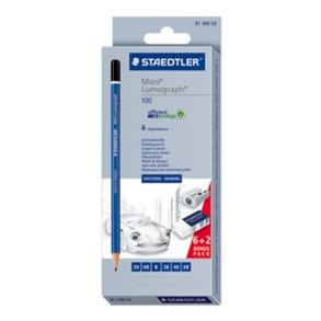 Potlodenset Staedtler Design Journey Lumograph met gratis gum en puntenslijper