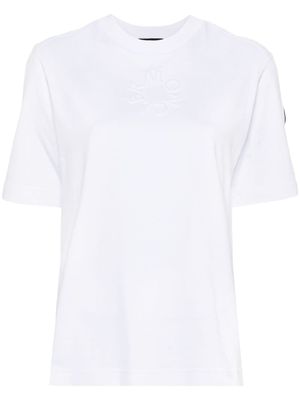 Moncler t-shirt en coton à logo embossé - Blanc