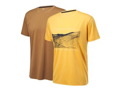 CRIVIT 2 heren sportshirts (bruin/oker, S)