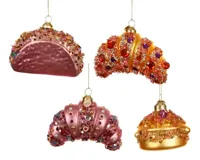 Decoris kersthanger glas food met glitter - assortiment - thumbnail