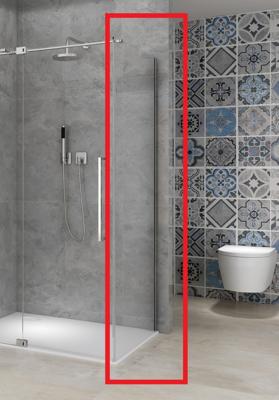 Vaste Wand Van Rijn Products ST08 120x200 cm 8 mm Helder Glas met Muurprofiel Chroom tbv Hoekcabine